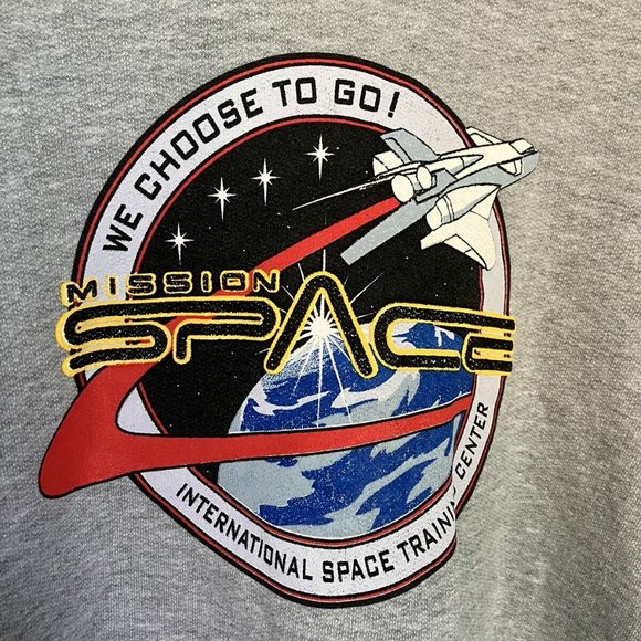 Vintage Disney World Mens Unisex Grey Sweater Jumper Epcot Mission Space Medium - Picture 2 of 7